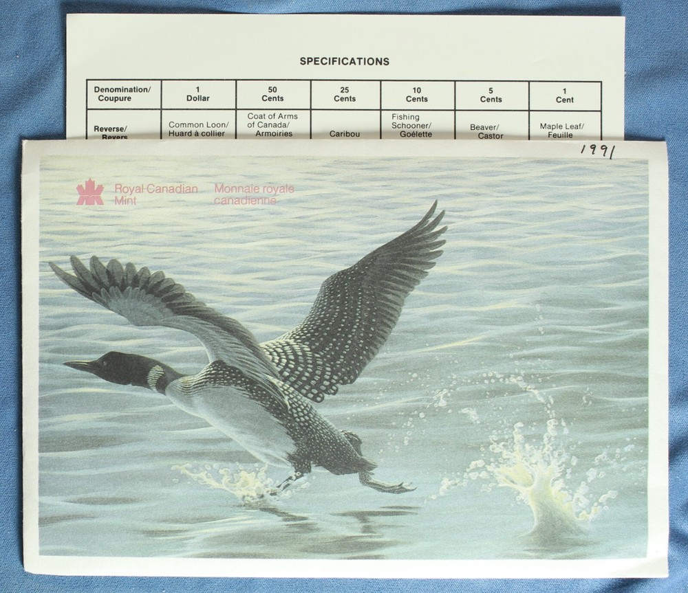 Canada 1991 Uncirculated Mint Set - With Envelope and COA - Semi-Key