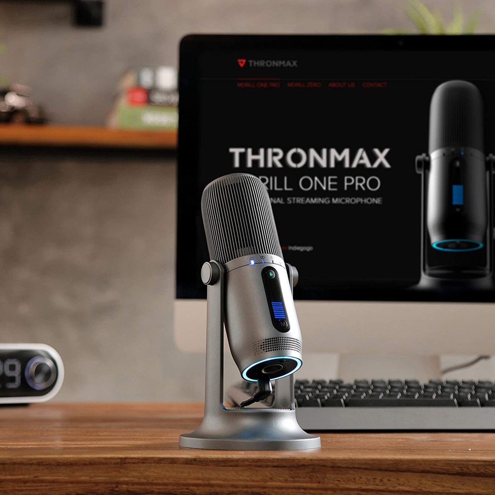 Thronmax MDrill One USB Microphone with Tabletop Stand, Slate Gray