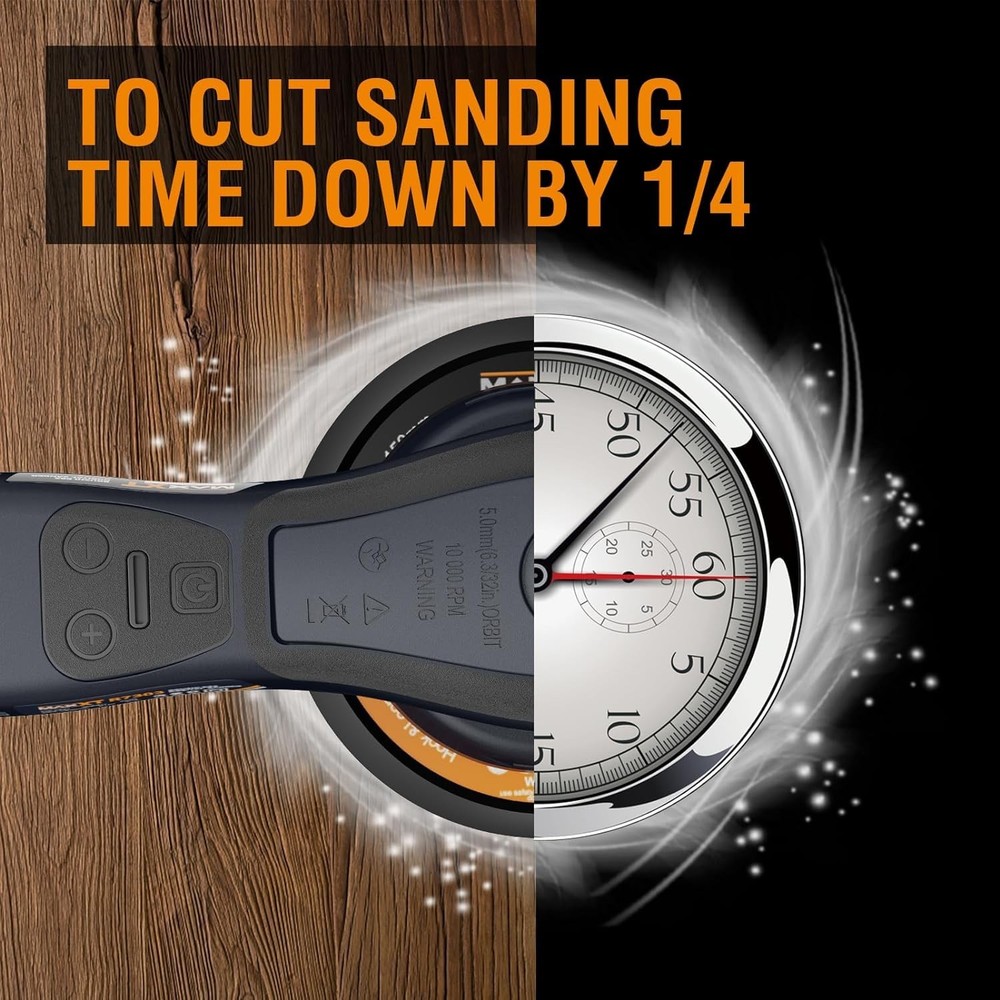 Electric 2.5mm Random Orbital Sander Brushless 350W 3A Multi-function Variabl...