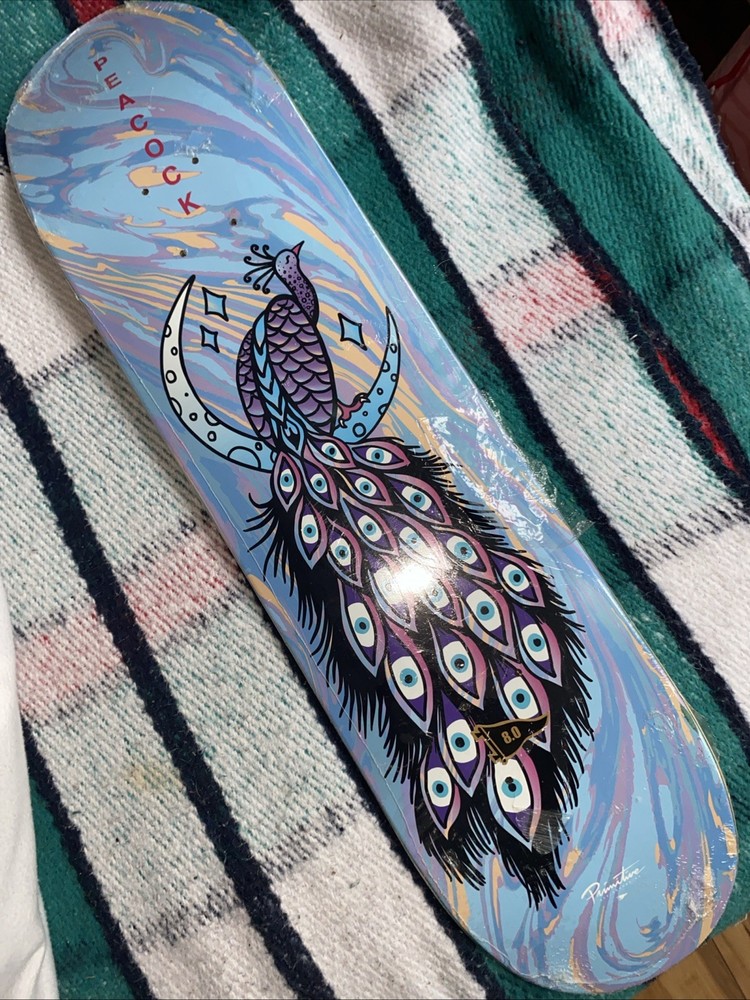 Primitive Brian Peacock  🦚 ‘Peacock’ 🦚 Rare Subscription Skateboard Deck 8.0”
