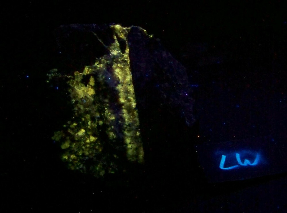 Fluorescent Yellow AZ Calcite Specimen
