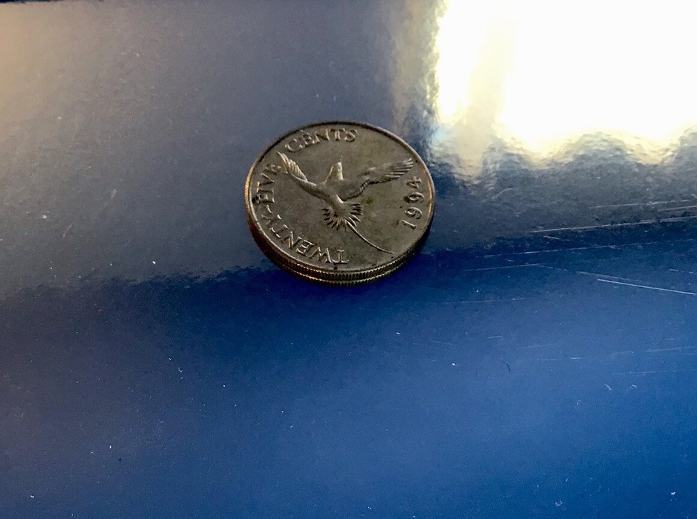 1994 Authentic Bermuda Elizabeth II 25 Cent Piece