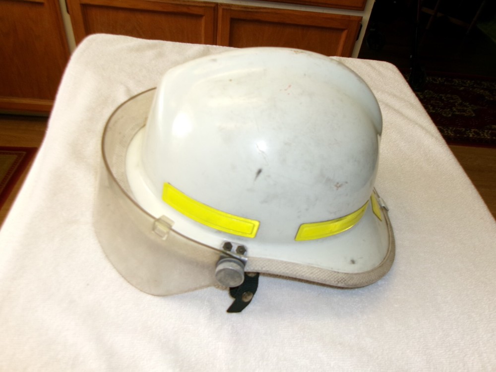 Cairns Bros White Fireman's Helmet with Shield