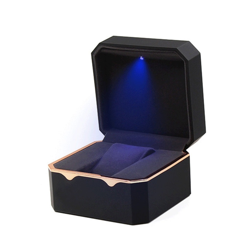 LED Light Single Watch Case Anti-Scratch Display Storage Holder Luxury Gift Box