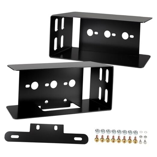 1 Set Rectangle Black Trailer Tail Light Mounting Box Left Right and License