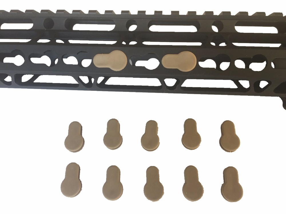 Pack 30! FDE Tan Rubber Insert Protector Cover for KeyMod Rail handguard key mod