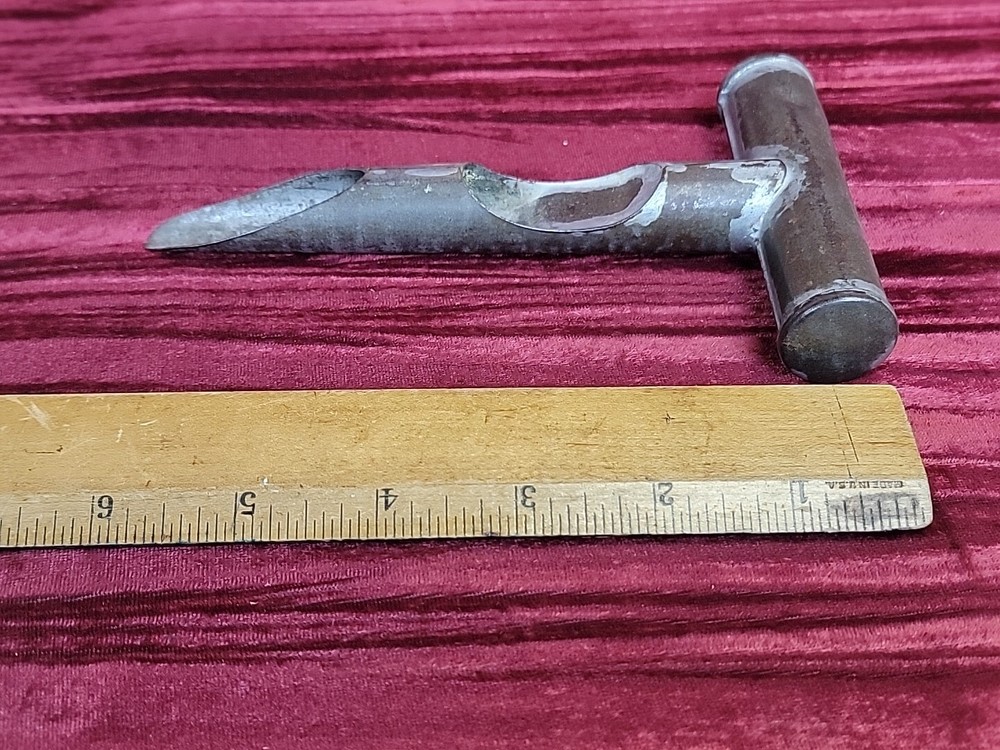 Vintage T-Shaped Tin 6" Apple Corer w/ 3 1/2" T-Handle Primitive Kitchen Tool