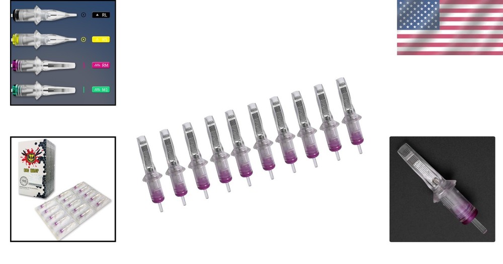 Assorted Disposable Tattoo Needle Cartridges - 50pcs for Quality Work