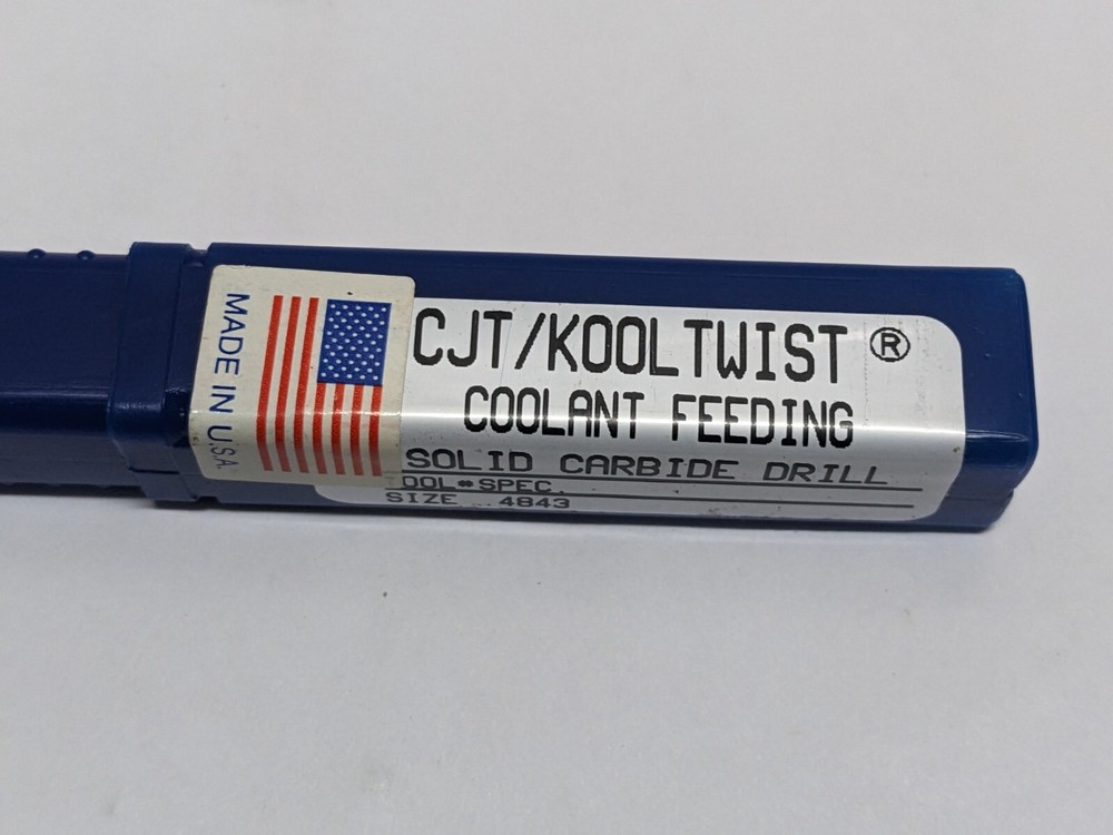 CJT Kool Twist Size .4843 Coolant Feeding Solid Carbide Cutting Drill (NEW).