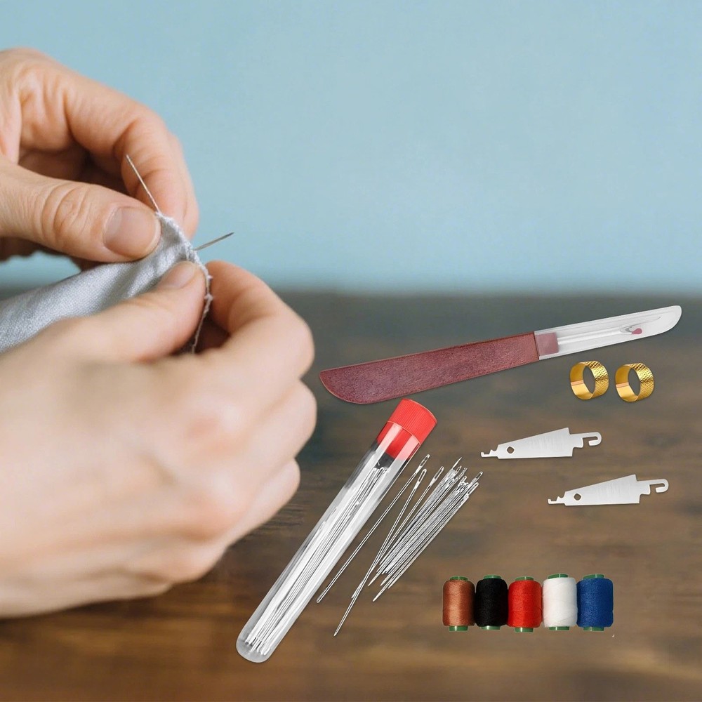 For Crafting 36 Piece Sewing Tool Set Multi-Color Thread Needles Portable Kit