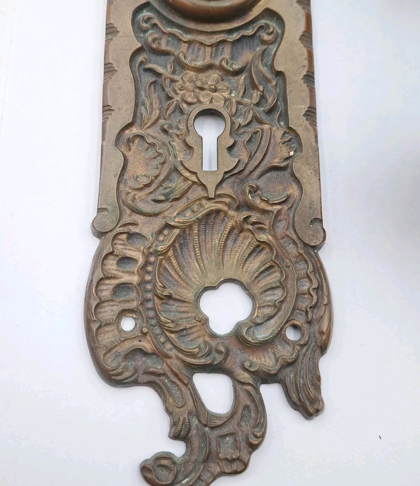 Antique/Vintage Door Knobs & Backplate Belfort Reading Hardware Brass Hardware