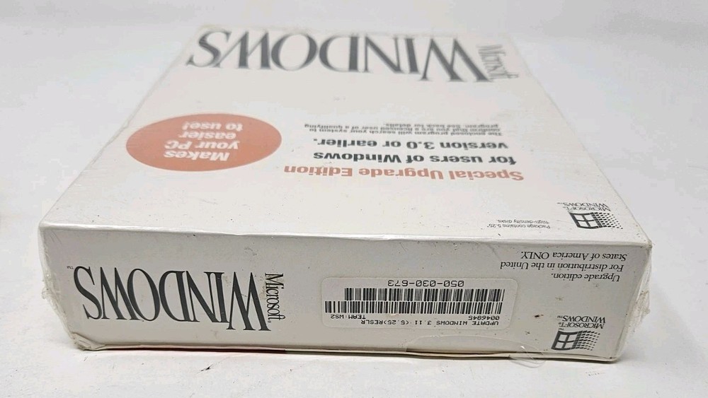 NEW SEALED Microsoft Windows Operating System Version 3.1 Special Upgrade Editio