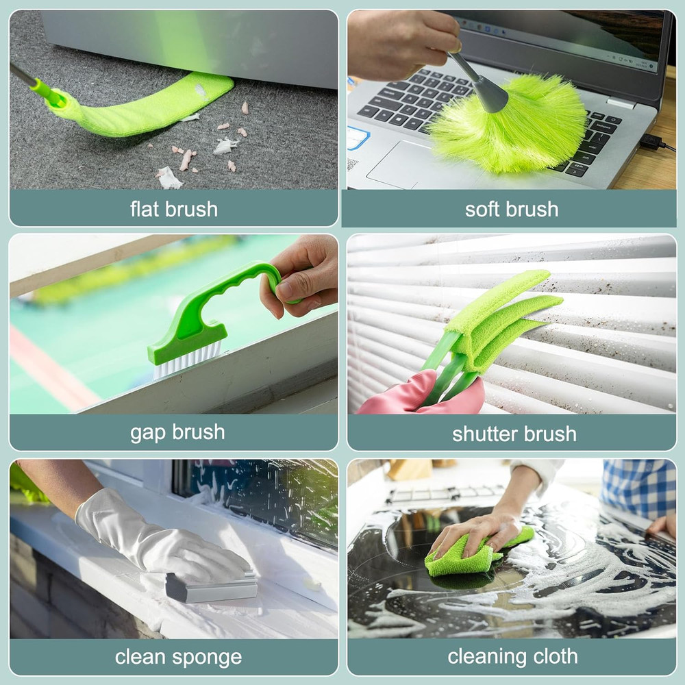 Microfiber Feather Duster with Extension Pole, Bendable Reusable Washable Duster