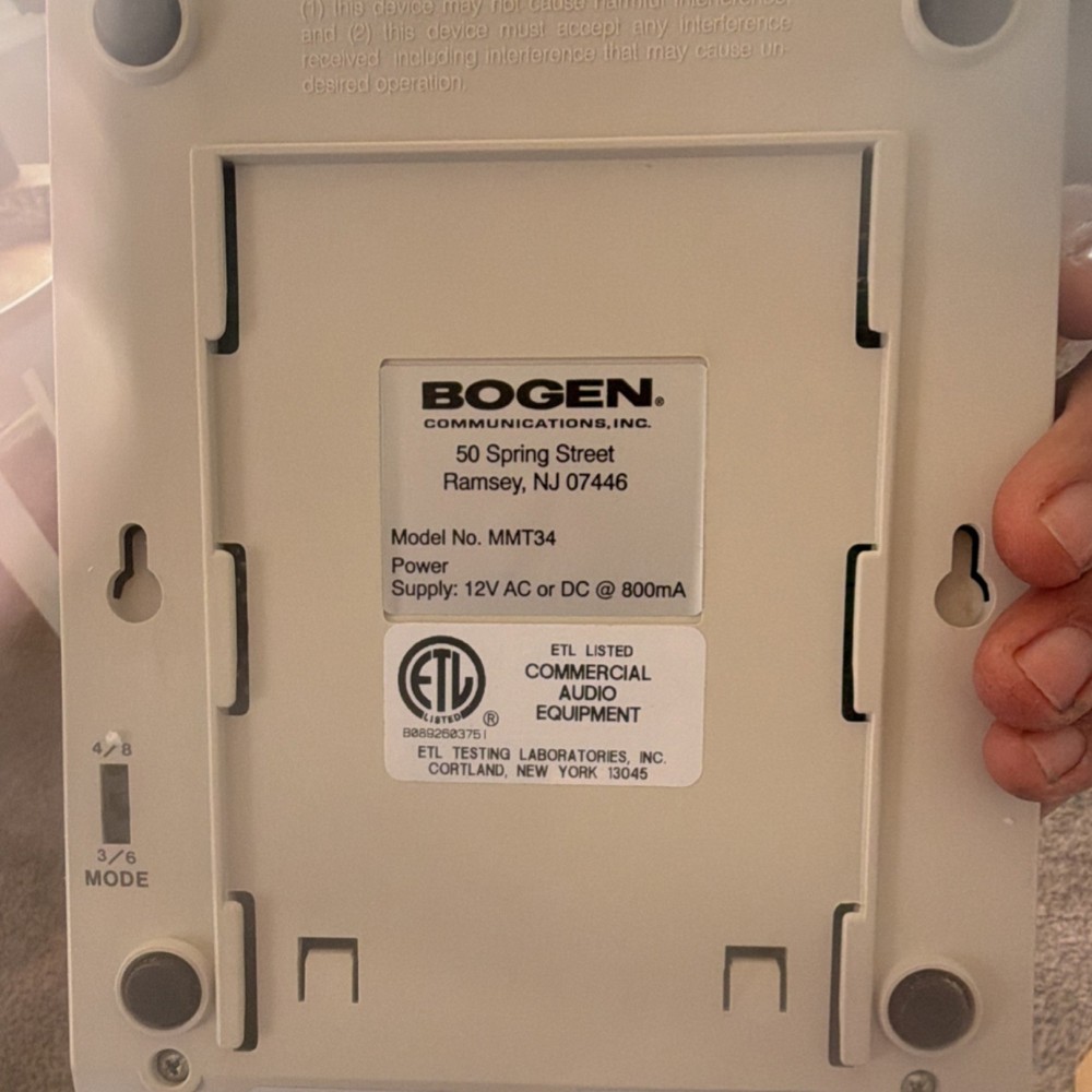 Bogen MMT34 Industrial Intercom Base Station