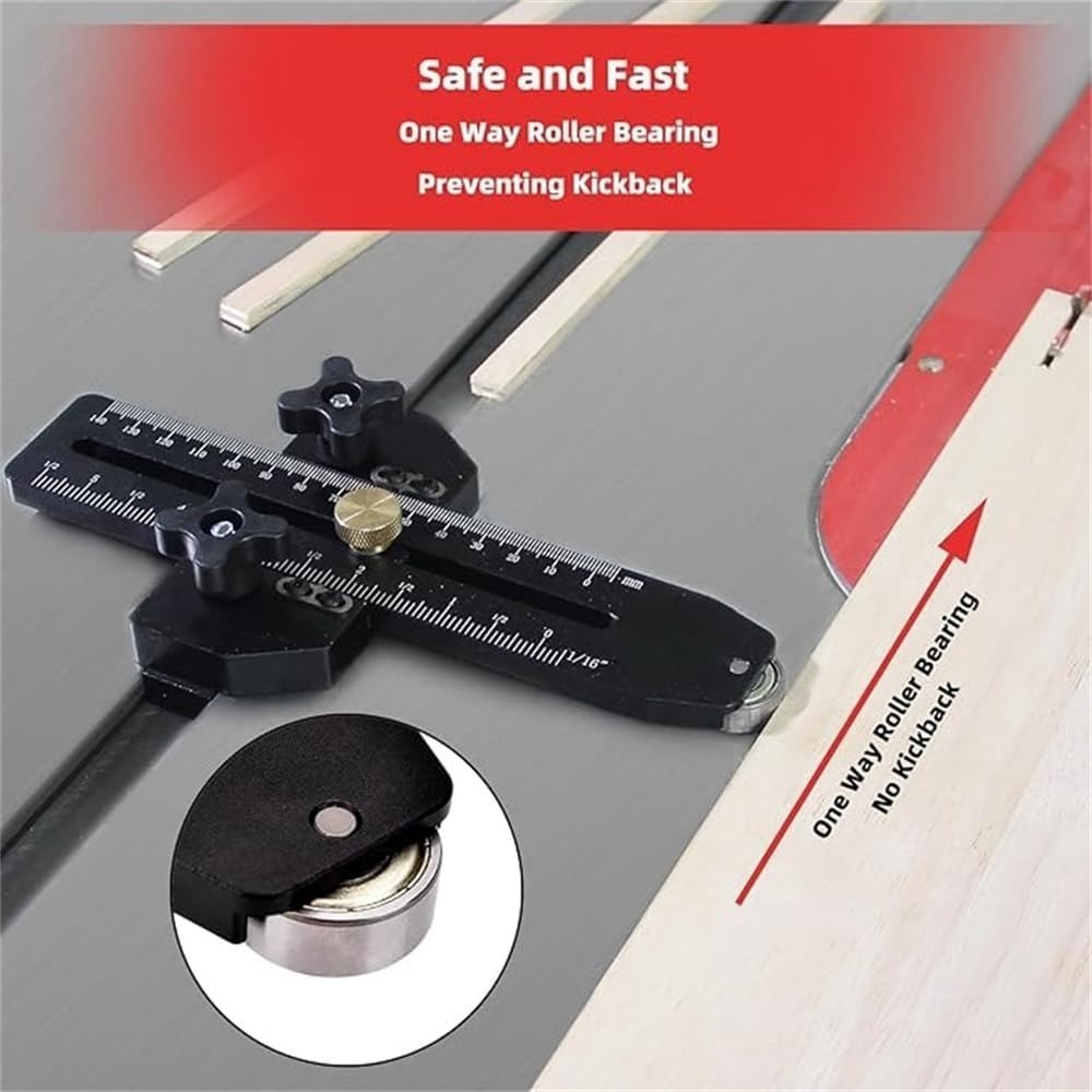 Precision Thin Rip Jig for Table Saws - Micro-Adjustable Woodworking Guide fo...