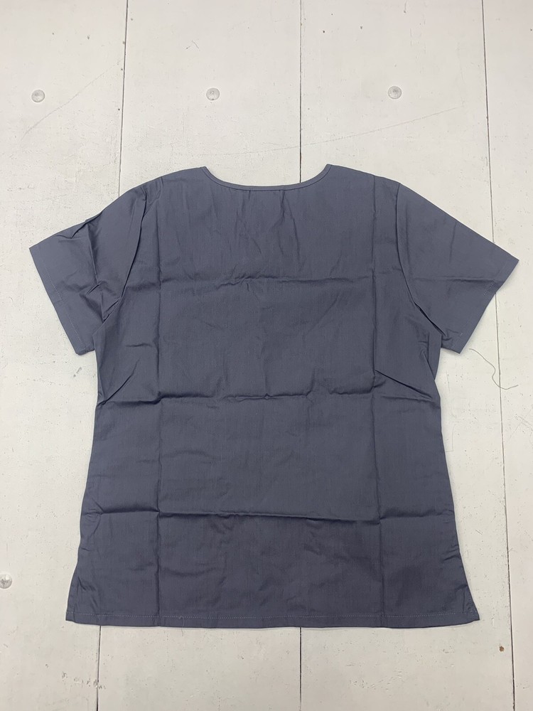 Scrubzone Womens Grey Short Sleeve Scrub Top Size Small