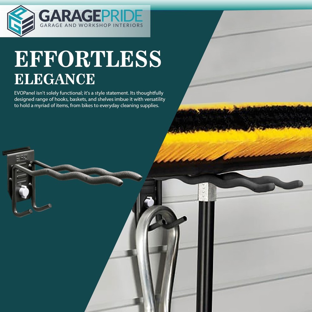 EVOpanel Garage Multi-Purpose Hook Black 240mm Long EPMPH