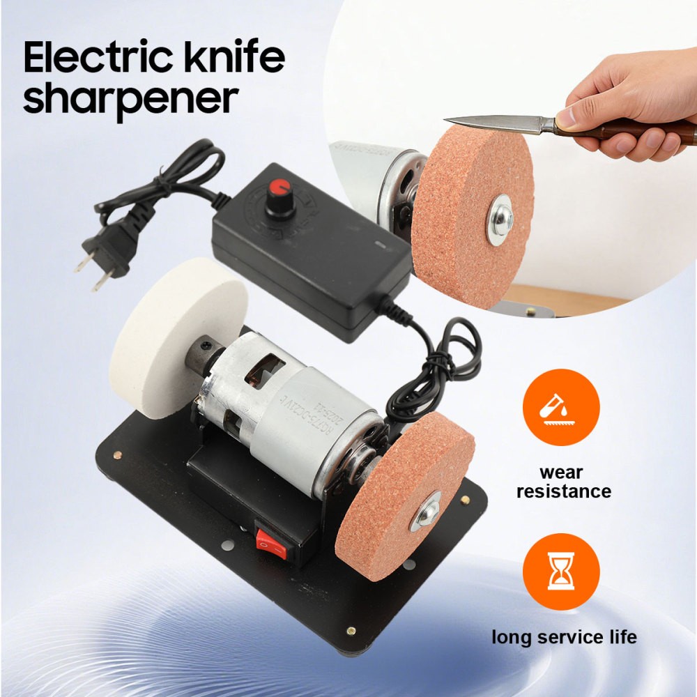 Electric Benchtop Grind Sander Adjustable Variable Speed Table Grinding Machine