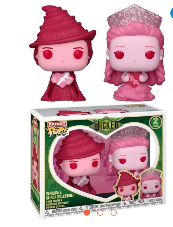 Funko Pocket Pop!: Wicked - Elphaba & Glinda (Valentine) 2-Pack