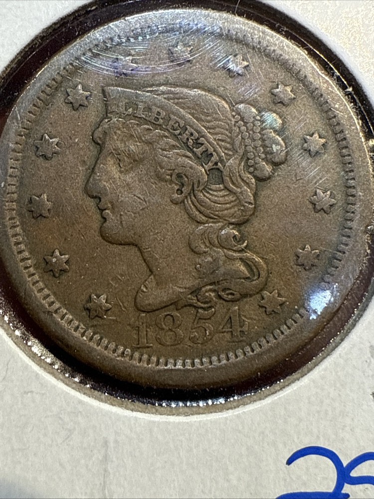1854 Braided Hair Large Cent