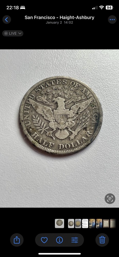 1908 Barber Half Dollar - VG /F