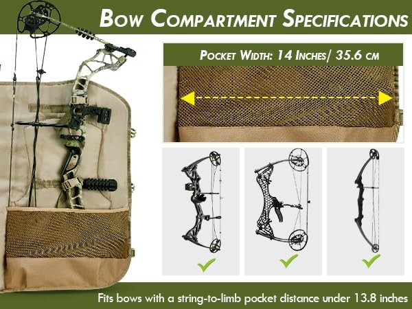 Bow Hunting Backpack for Men, Saddle Camo backpack with Bow Holder, Compound ...