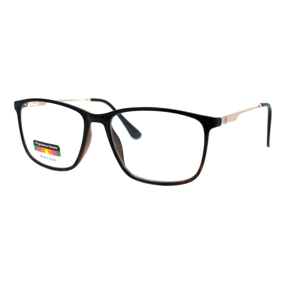 Multi-Focus Progressive Reading Glasses 3 Powers in 1 Reader Square Rectangular
