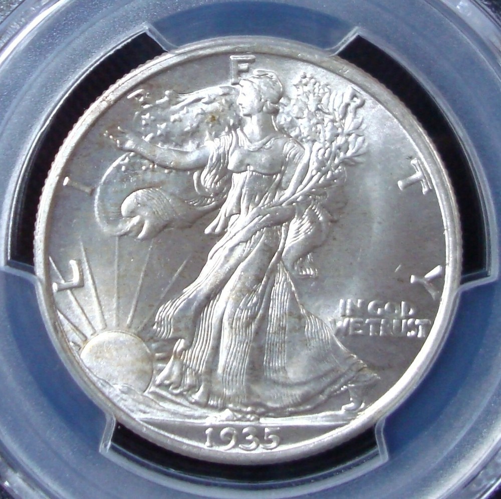 1935 Walking Liberty Silver Half Dollar - PCGS MS 66 - Gold Shield