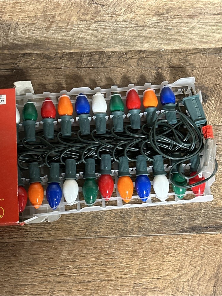 Vintage C7 Caldor String To String Outdoor C7 Christmas Lights-25ft