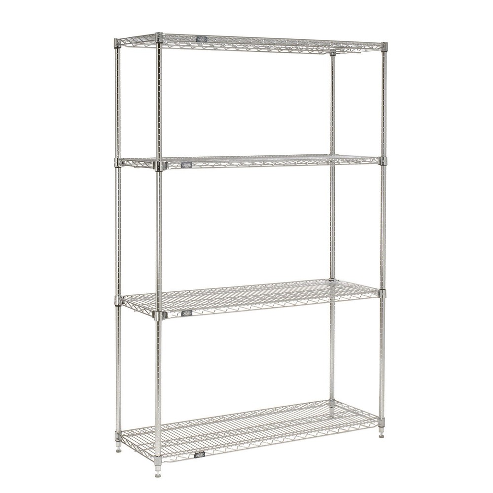 Nexel Quick Adjust Wire Shelving Chrome 48x18x63