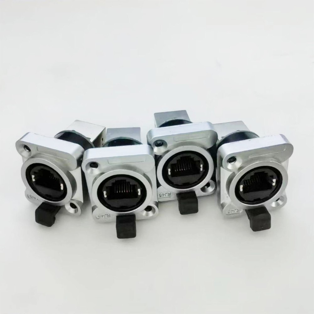 4× CAT5/6 RJ45 Feed-through Ethercon Chassis Panel Mount RJ45 Connector System