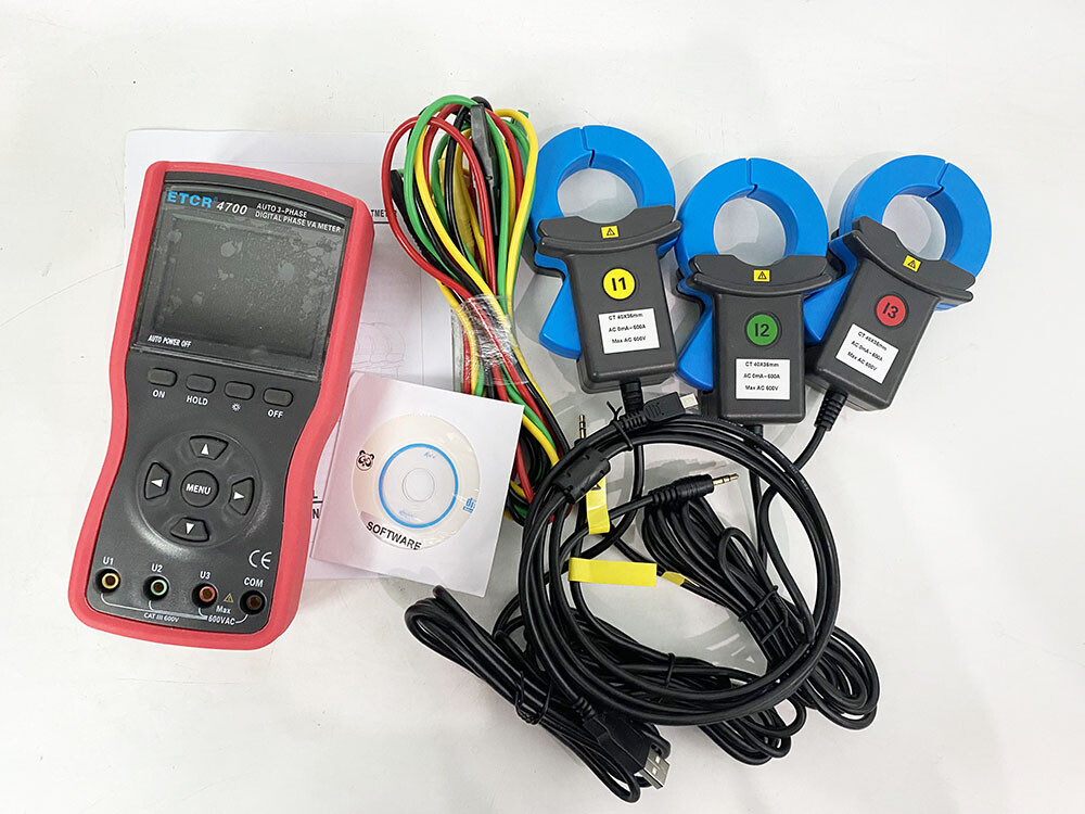 Large Caliber Three Phase Digital Voltmeter AC Current Voltage Tester Meter 600A