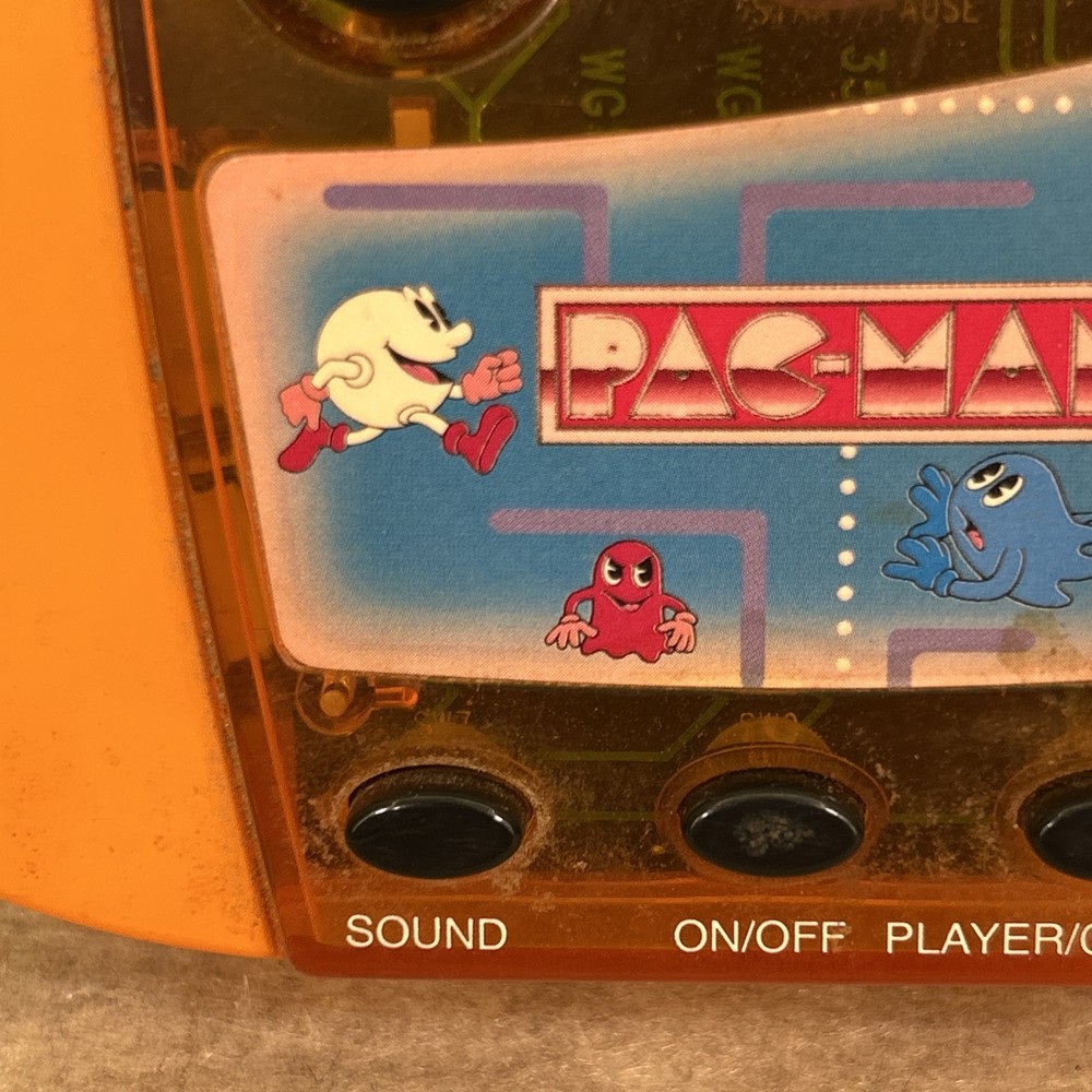 2000 MGA Handheld Pac-Man Translucent Orange Tested Works
