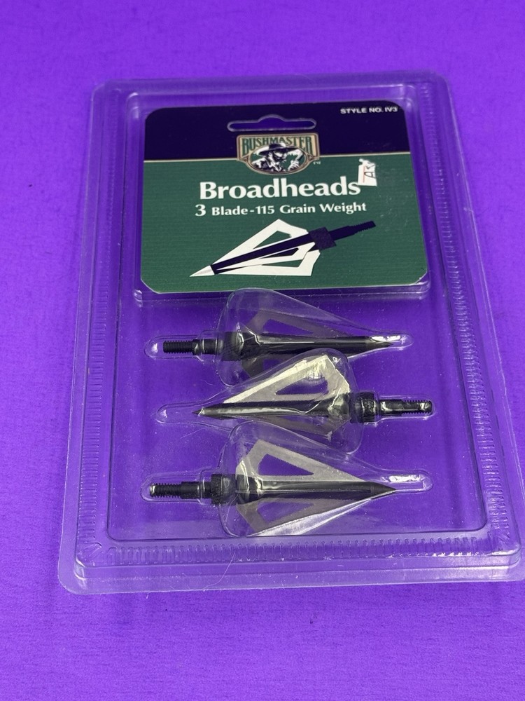 115 Grain Fixed 3 Blade Bushmaster Hunting Broadhead Cut IV3 New