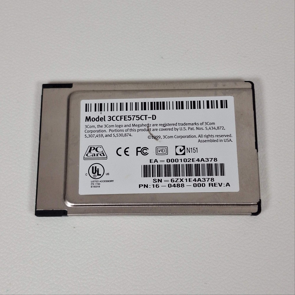 Dell 3Com 3CCFE575CT-D 10/100 LAN PC Card