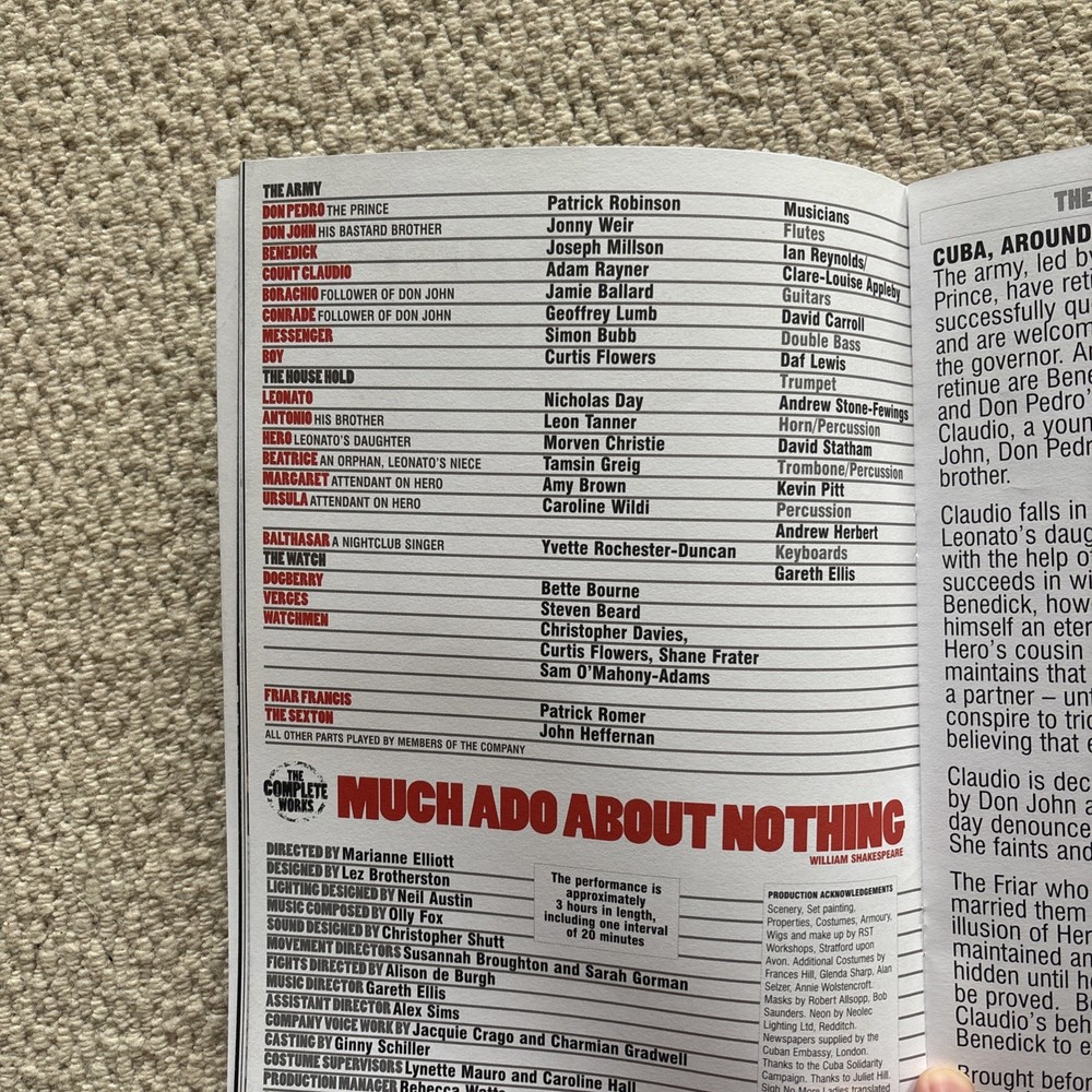 Collection 8 Vintage RSC Much ado About Nothing Theatre Programmes
