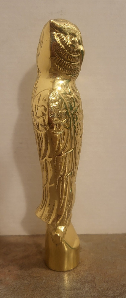 Vintage Cast Brass Owl Fireplace Tool Replacement Handle/M3