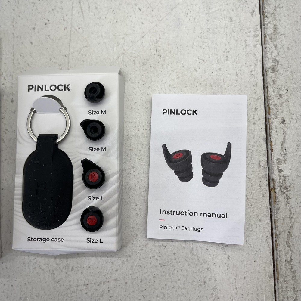 Pinlock Earplugs Medium Large Black 24dB Motorcycle Ear Plug Pack Keychain Case