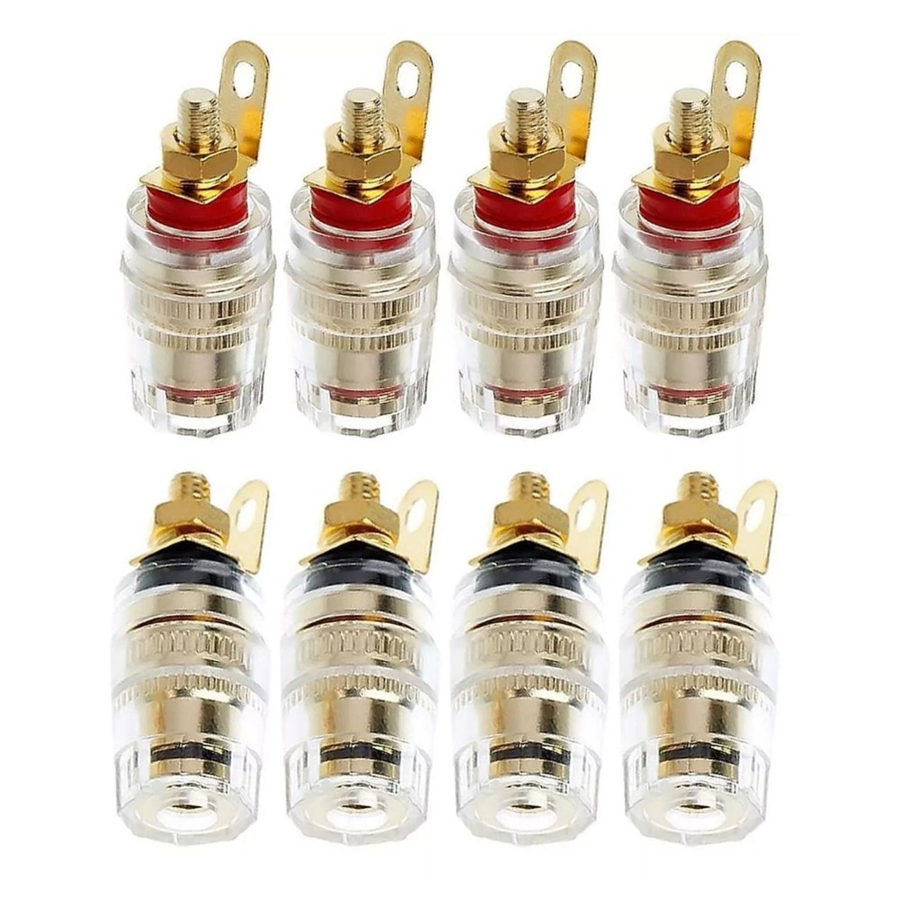 8Pcs 4mm Amplifier Speaker Terminal Binding Post Banana Plug Socket Connector