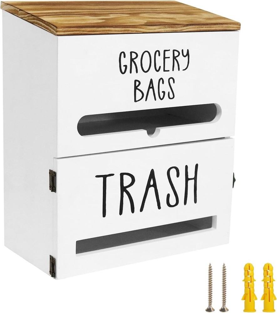 Versatile Wall-Mounted Trash Bag Organizer for Kitchen, Garage & Laundry