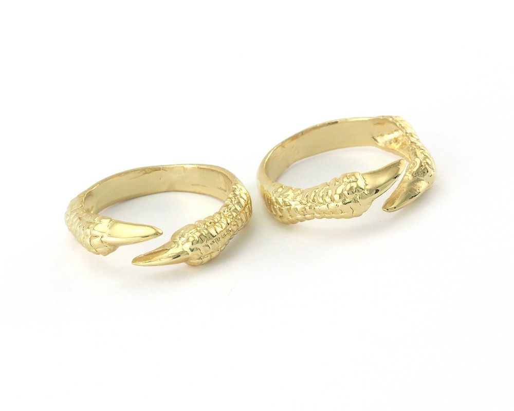 Adjustable Claw Ring Shiny Gold Plated Brass (18mm 8US inner size) 3295