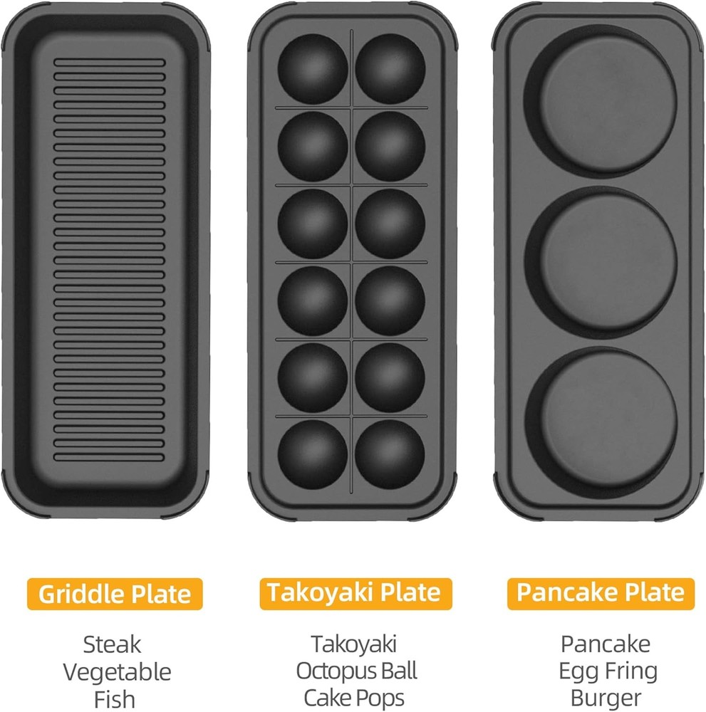 Multifunctional Electric Griddle Electric Grill Nonstick Baking Maker W/ 3