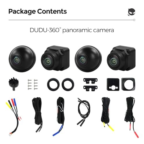 DUDUAUTO 360° Panoramic Camera 1080P AHD, Rear Front Left Right Around View