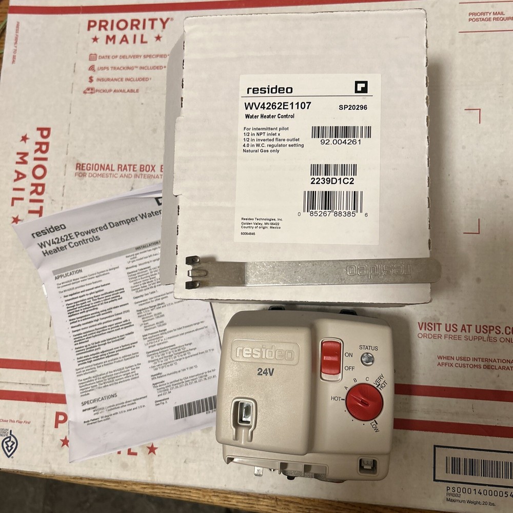Honeywell Resideo OEM Rheem Water Heater Gas Control Valve WV4262E1107 NEW LPU