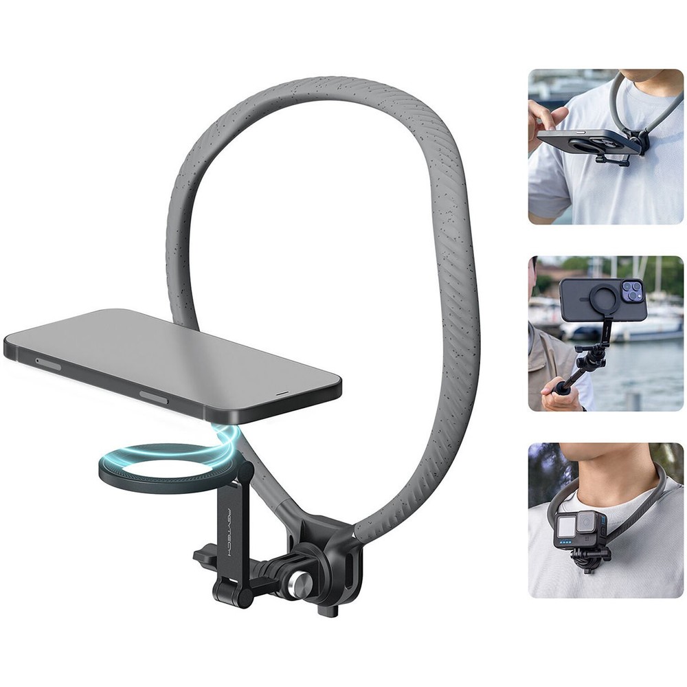 PGYTECH CapLock Magnetic Neck Mount Max for Smartphone, Gray