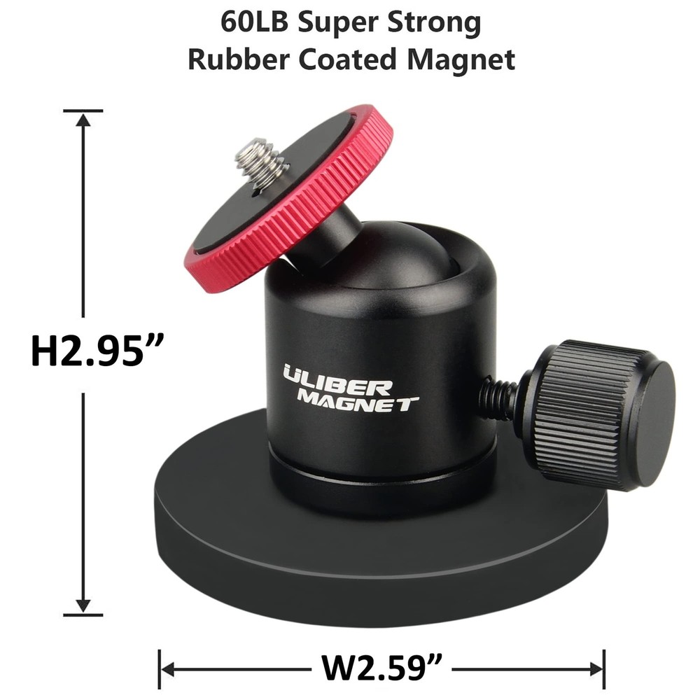 ULIBERMAGNET 60lb Magnetic Camera 2.59INCH Mounts, black