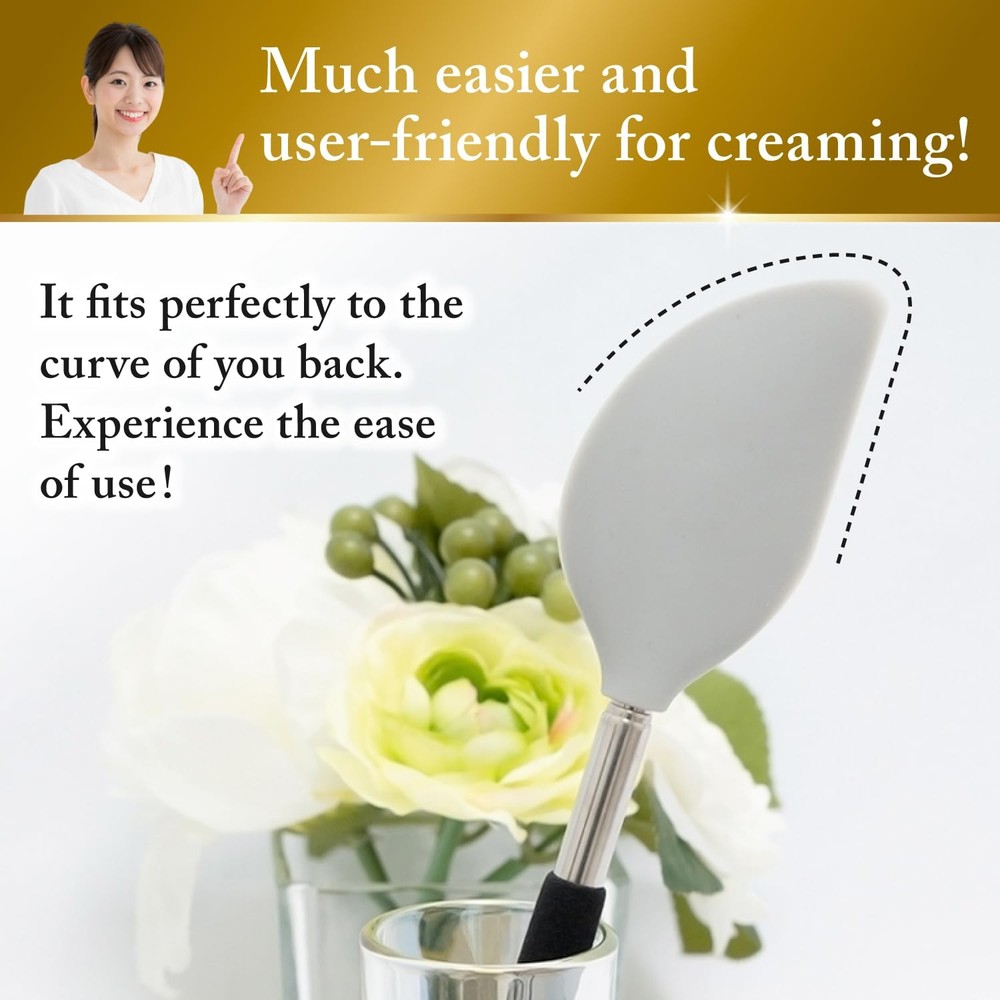 FieldSora Cream Applicator for Back Telescopic Easy to Accurate Application