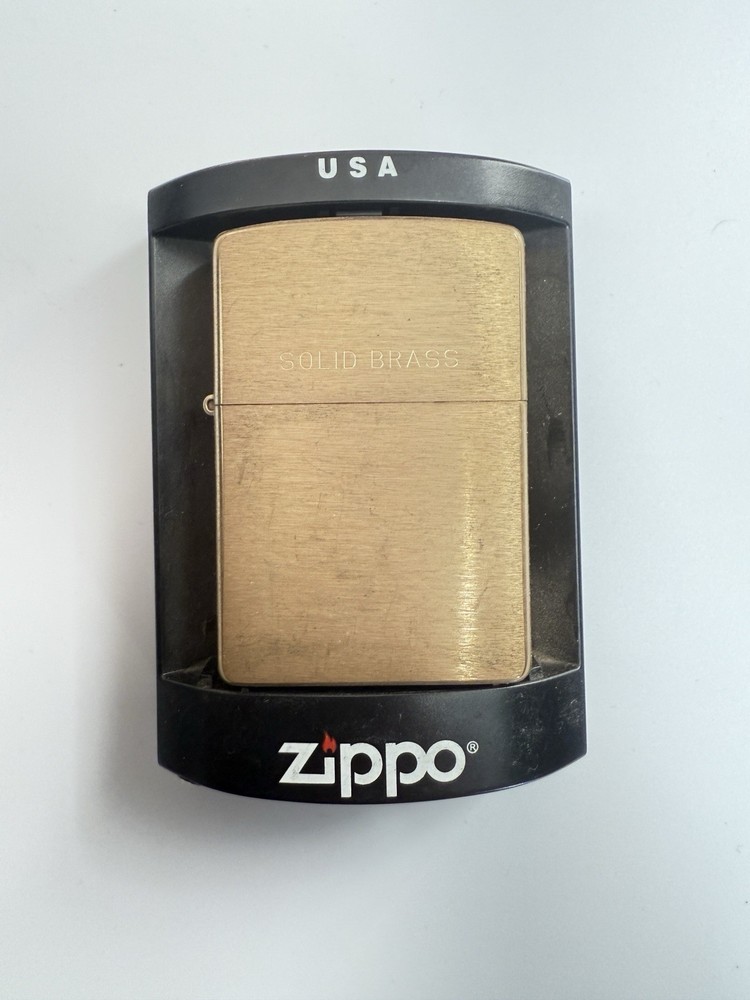 Solid Brass Zippo Lighter with Regular Brushed Finish 2006 Model - BNIB