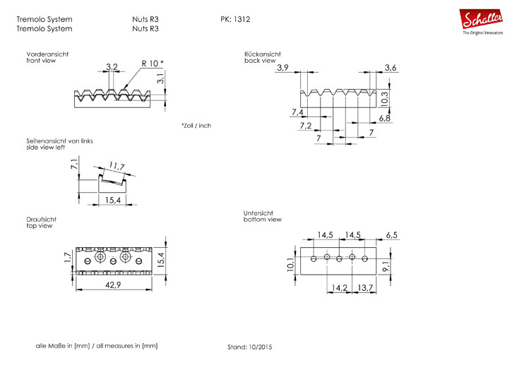 Schaller Tremolo 6-string Block37 R3