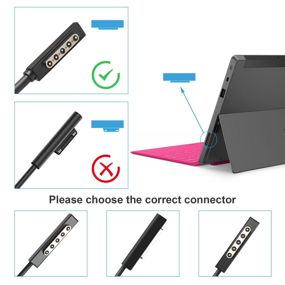 For Microsoft Surface 2 3 /Pro 1 2 /Book/ RT/ Power Charger AC Adapter